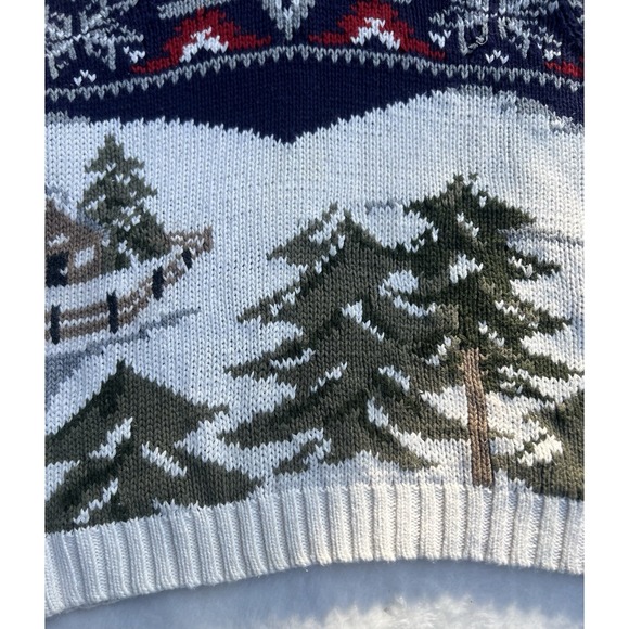 B. Moss Vintage Sweater Knit Long Sleeve Turtleneck Trees‎ Multicolor Medium - Picture 2 of 11